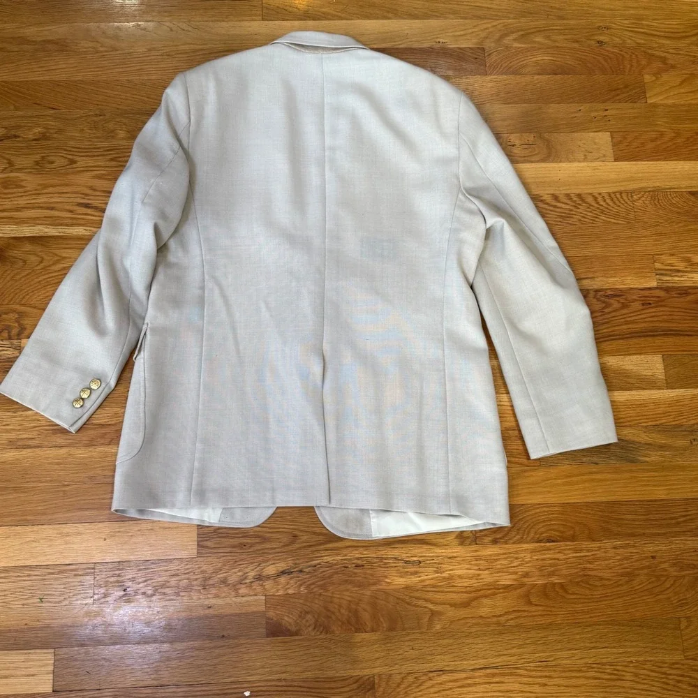 Dobbshire Customized Mens Vintage Beige Textured‎ Blazer Sport Coat 44R